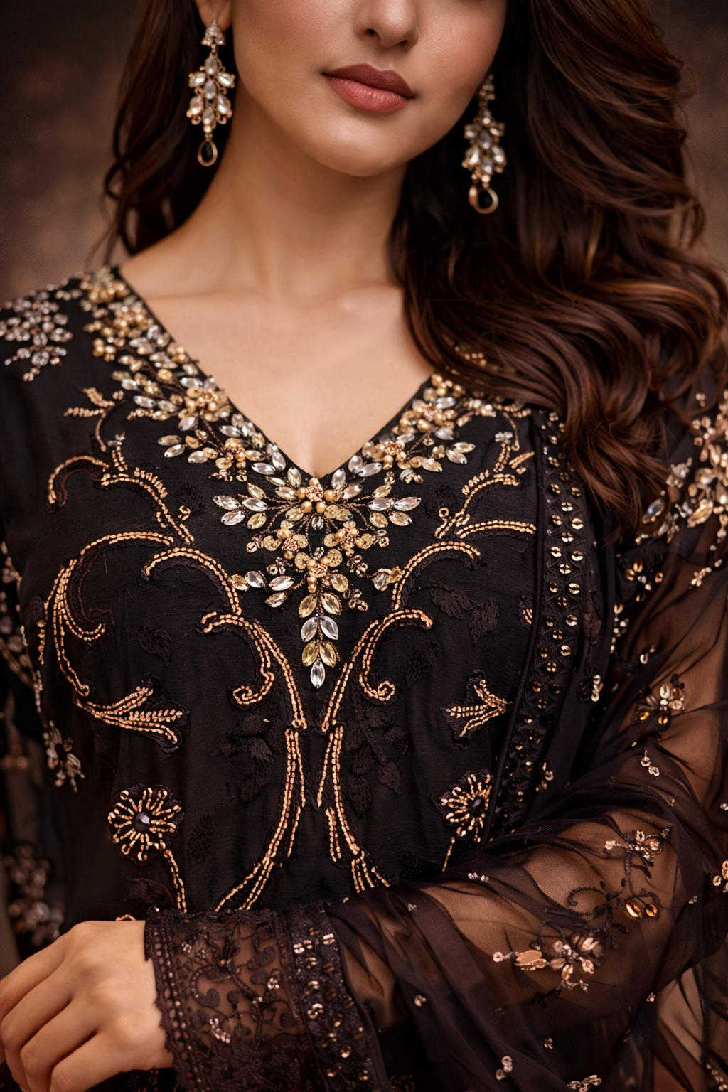 Meher-e- siyaah: Black Beaded outfit- ELBB02