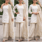 White Silk Lengha Mehndi Outfit for Women