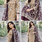 Beige and Purple 3 PC heavy Embellished Outfit
