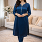 ELWC-004 Women's Velvet Two-Piece Winter Suit in Teal -  Comfort wear