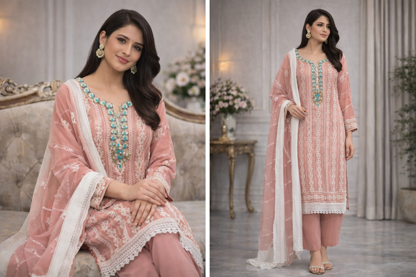 Pink - Thread Work Outfit - ELRR132