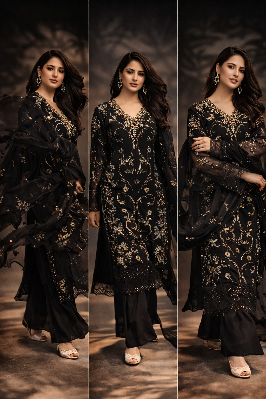 Meher-e- siyaah: Black Beaded outfit- ELBB02