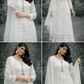 White Outfit with Gharara Style Trouser - ELRR134