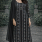 Black Gharara with Long Kameez- 3 PC - ELRR108