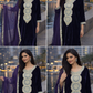 Velvet 3 Piece Suit | Purple with Beautiful Lace Work Womenswear