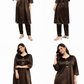 ELWC-002 Women's Velvet Two-Piece Winter Suit in Brown -  Comfort wear