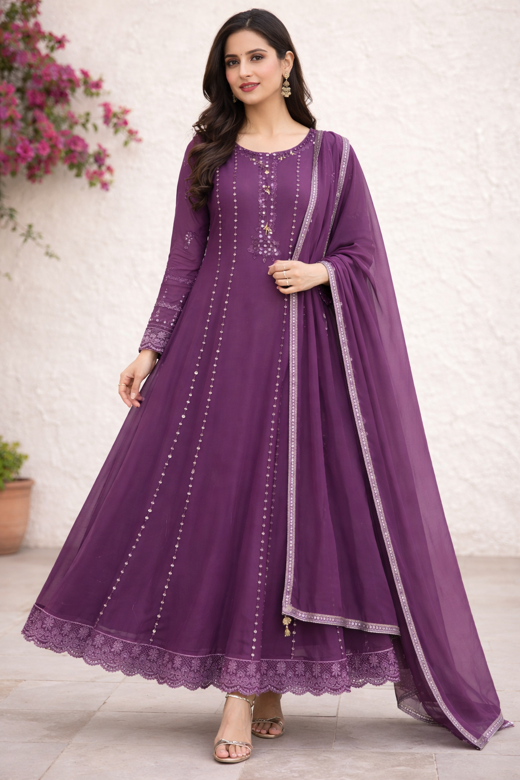 Lilac - Mirror Work Outfit - ELRR131