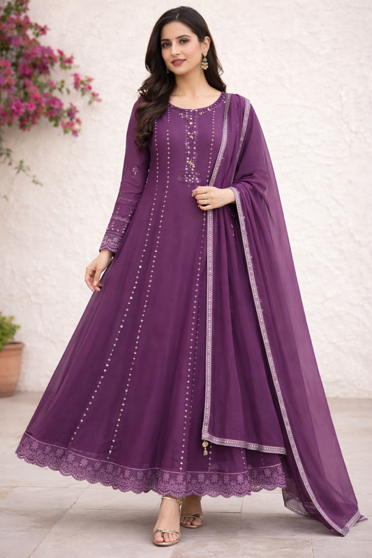 Lilac - Mirror Work Outfit - ELRR131