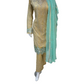 Beige and Aqua Blue Casual Wear with Chiffon Dupatta - ELRR010