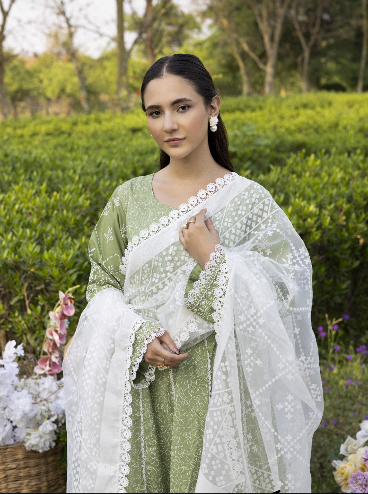 Green 3 piece maxi (cotton) EL0GM