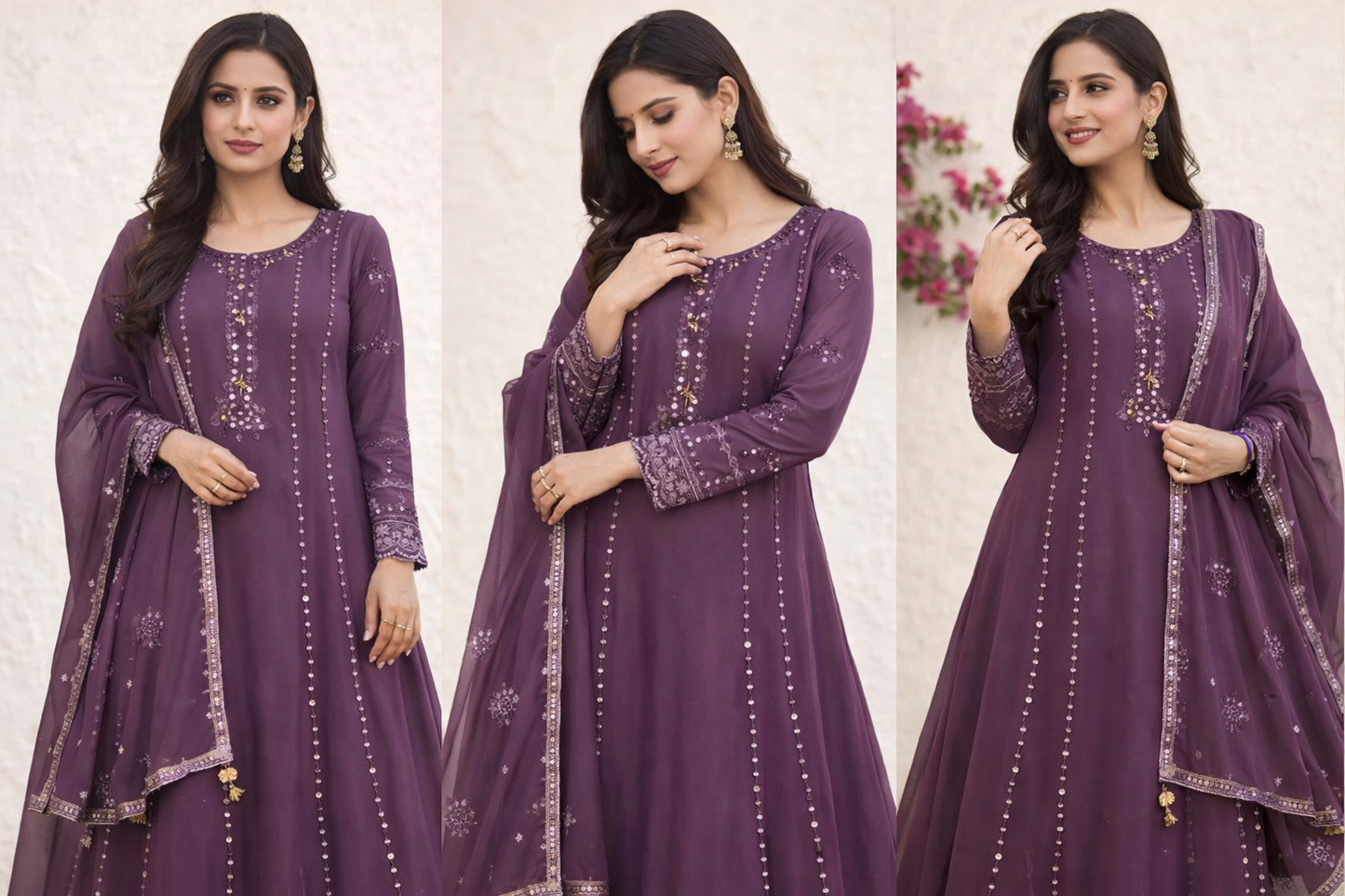 Lilac - Mirror Work Outfit - ELRR131