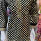 Black Embroidered Kurti with Collar Look