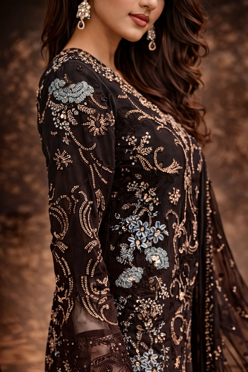 Meher-e- siyaah: Black Beaded outfit- ELBB02