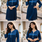 ELWC-004 Women's Velvet Two-Piece Winter Suit in Teal -  Comfort wear