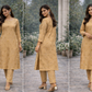 Golden Beige Satin Silk 2 Pc Formal Wear - ELRR012