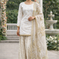 White Silk Lengha Mehndi Outfit for Women