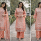 Mariam's Original Peach 3 Pc Formal Wear with Embellished Bead Work and Thread Work
