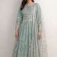 Aqua Frock Style Heavily Embellished Formal Wear