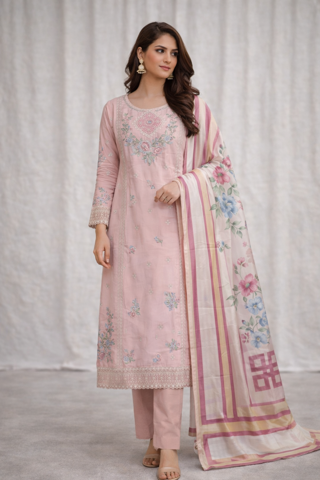 Tawakkal Designer light pink outfit (EL06T) Eid wear
