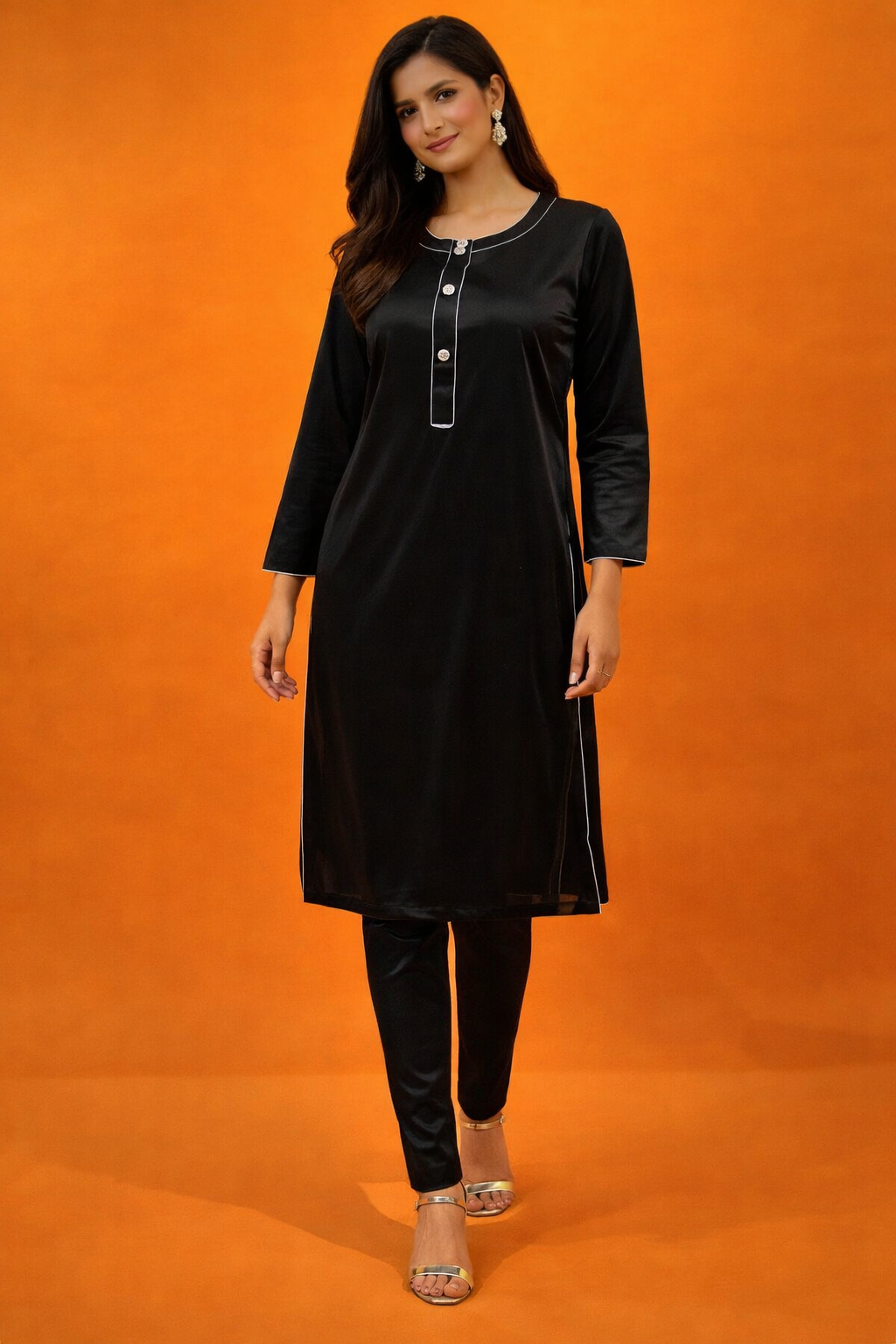 ELWC-003 Women's Velvet Two-Piece Winter Suit in Black -  Comfort wear