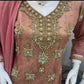 Pink Net Bead Work Plazo Style Formal Wear - ELRR122