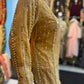 Heavily beaded Beige shirt with plazo style trousers - ELRR135