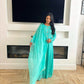 Aqua Green Maxi Dress - Long Length Women's Dress for Casual Wear
