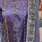 Purple Plazzo Style Outfit with Fully embellished Bead work and stone work Net Shirt and Dupatta