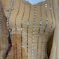 Heavily beaded Beige shirt with plazo style trousers - ELRR135