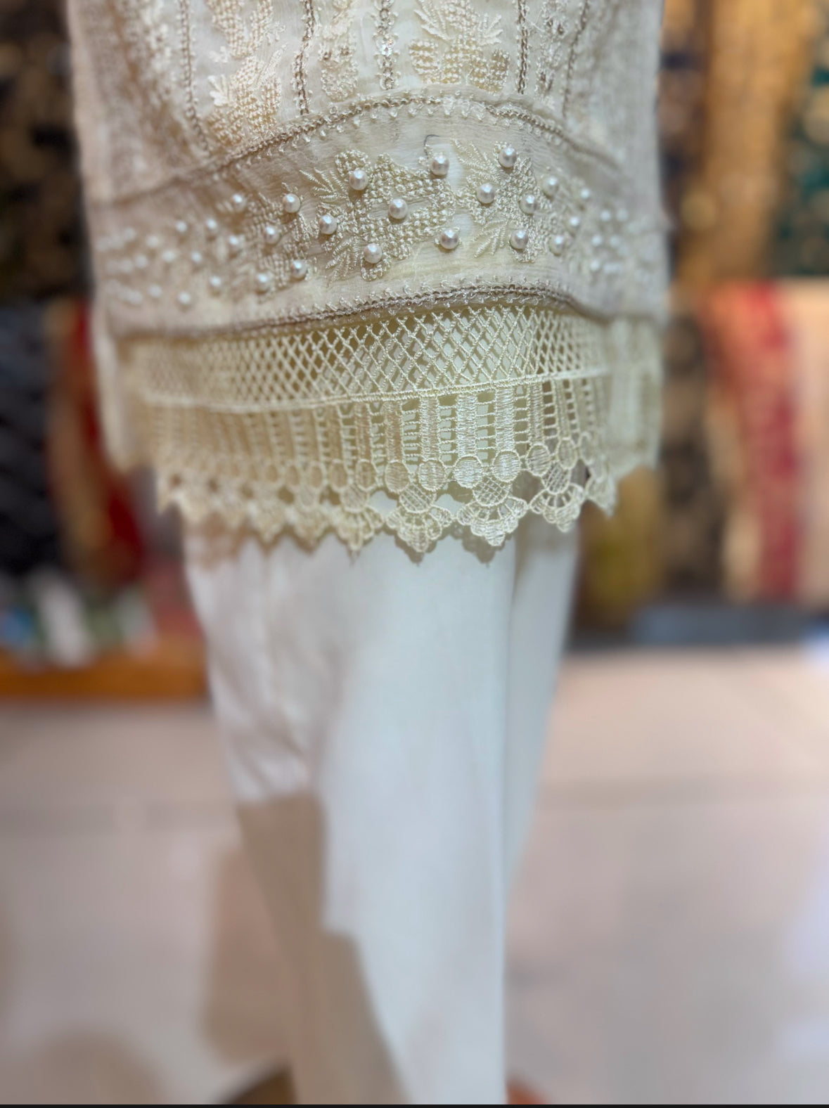 Off White - Thread Work Eid Outfit - ELRR133