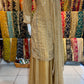 Heavily beaded Beige shirt with plazo style trousers - ELRR135