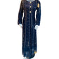 Navy Blue Maxi Formal Wear - 3 PC - ELRR067
