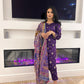 Purple Silk Formal/Mehndi Wear Outfit - 3 PC - ELRR101