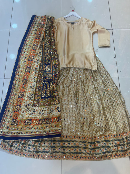 Golden lehnga outfit