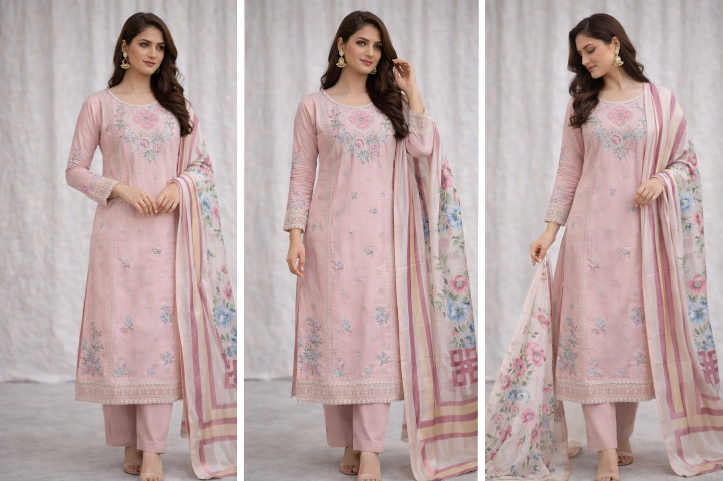 Tawakkal Designer light pink outfit (EL06T) Eid wear