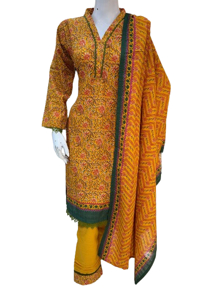 Khaadi Orange Yellow Casual Wear - ELKH001