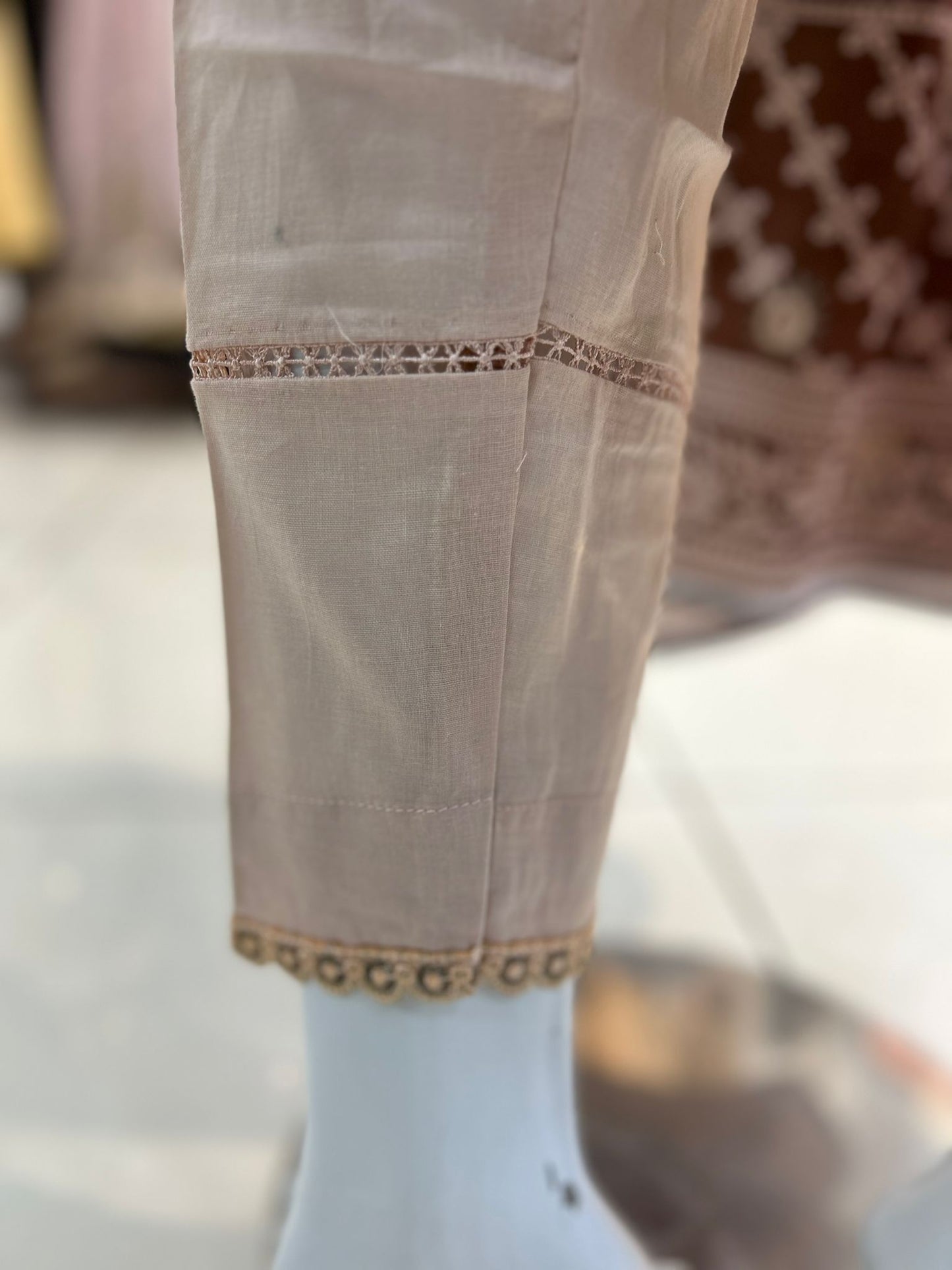 Brown Thread-Work Neckline Casual Wear - ELRR018
