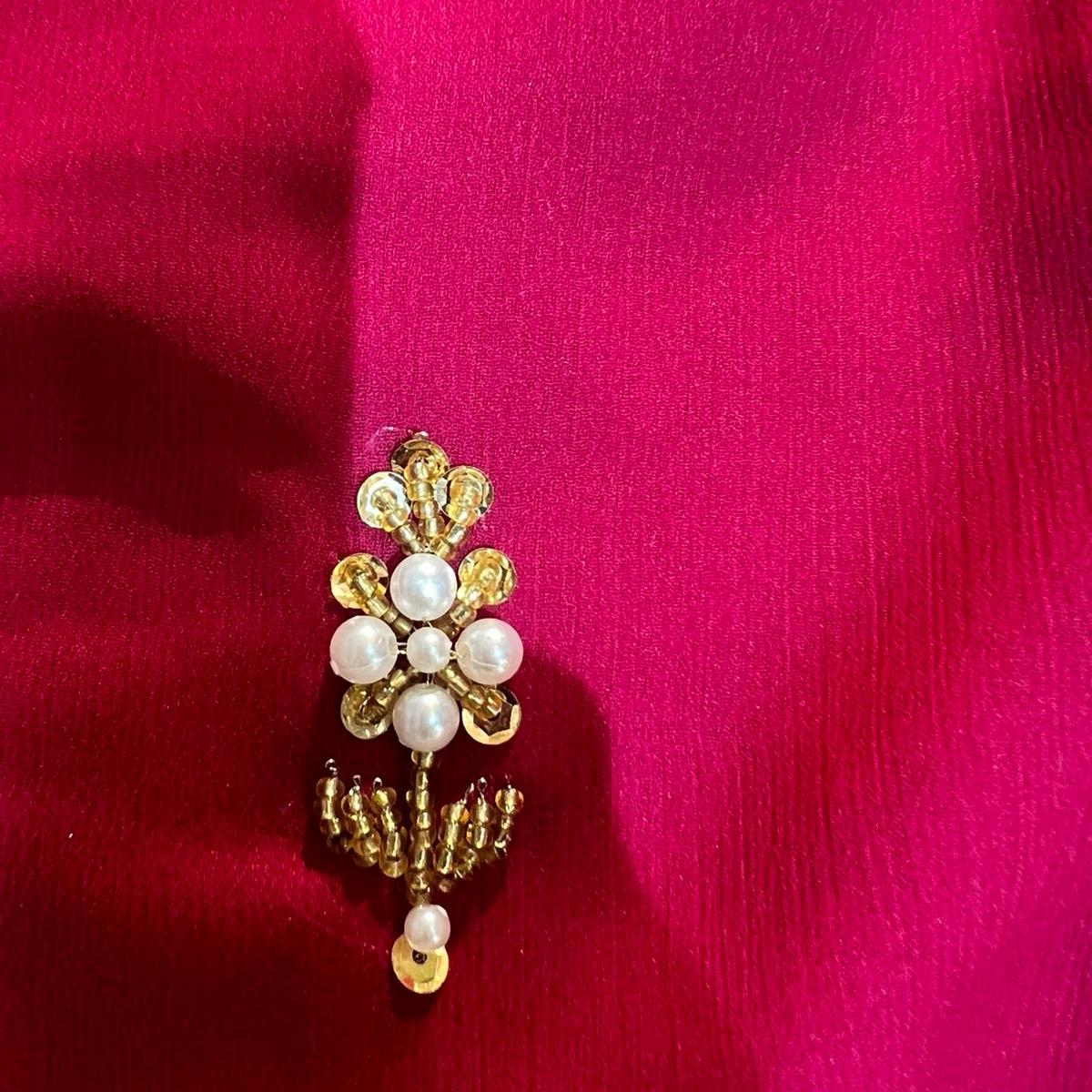 Shocking Pink Beaded Work - Formal Wear