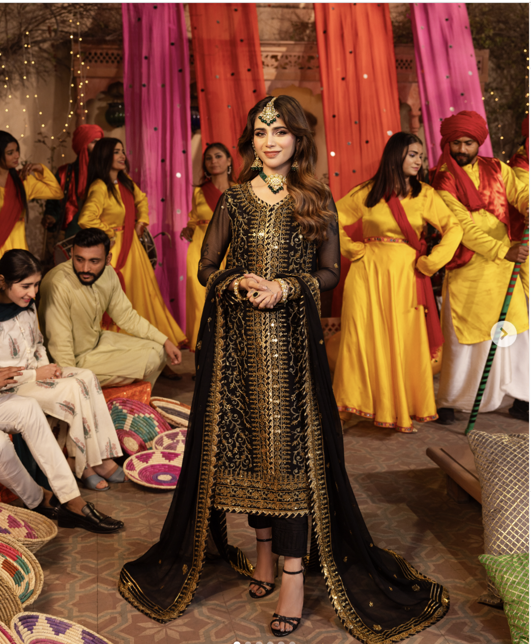 Asim Jofa Black Long Kameez - 3 Piece - ELAJ001