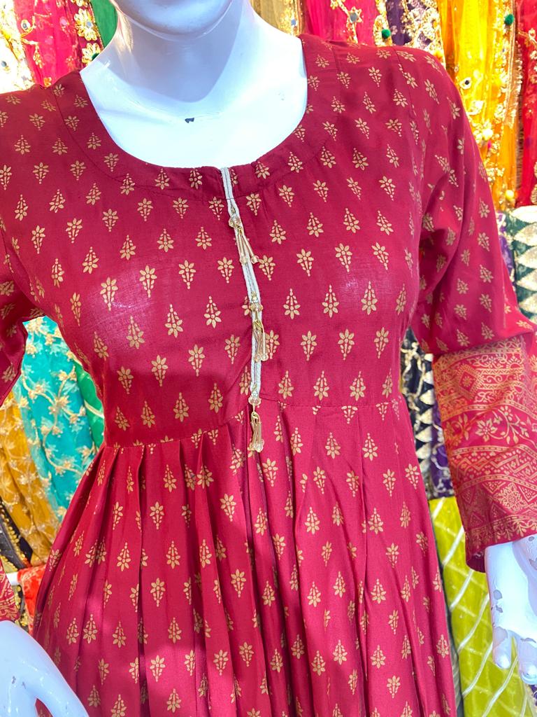 Long Red kurta - ELRR063