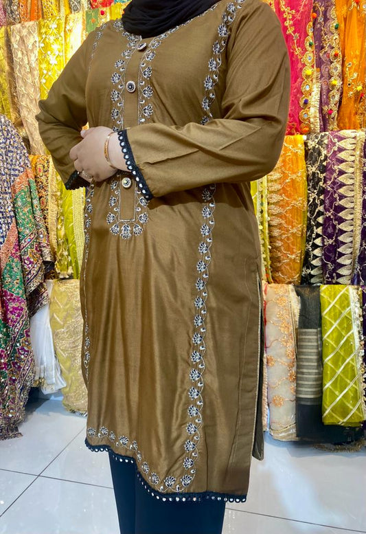 Brown kurta - ELRR046