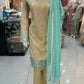 Beige and Aqua Blue Casual Wear with Chiffon Dupatta - ELRR010