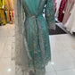 Aqua Frock Style Heavily Embellished Formal Wear