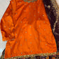 Purple and Orange Mehndi Gharara Set