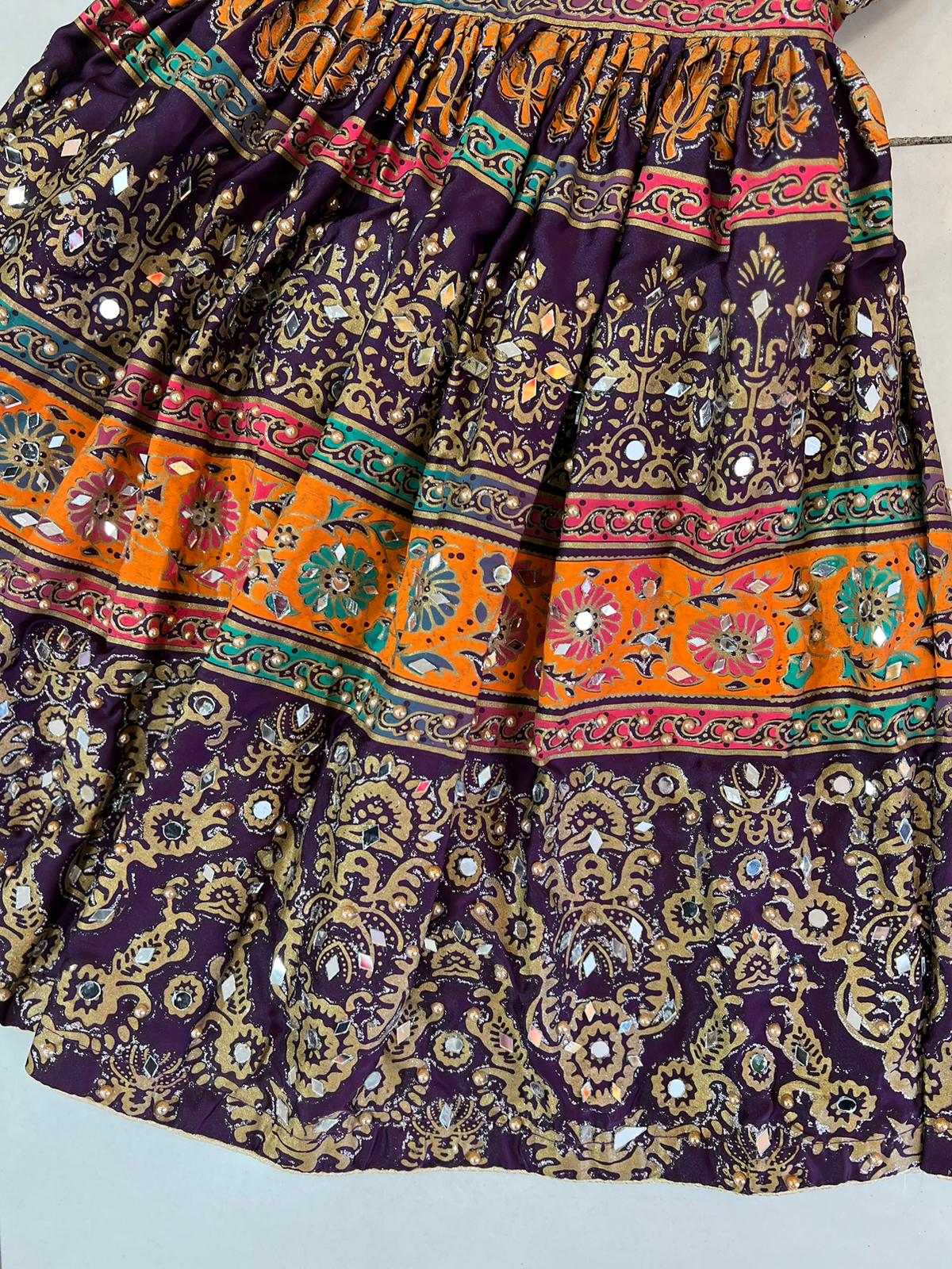 Purple and Orange Mehndi Gharara Set