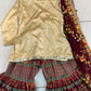 Mahroon and Beige Mehndi Wear Gharara Set