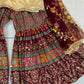 Mahroon and Beige Mehndi Wear Gharara Set