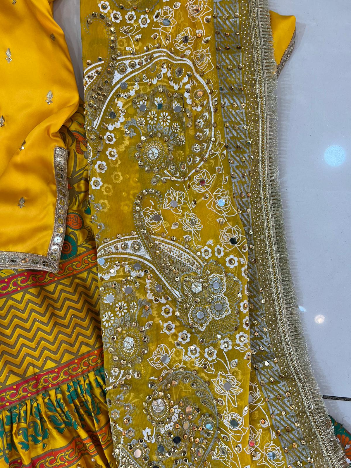 Yellow Gharara Set - Mehndi Wear