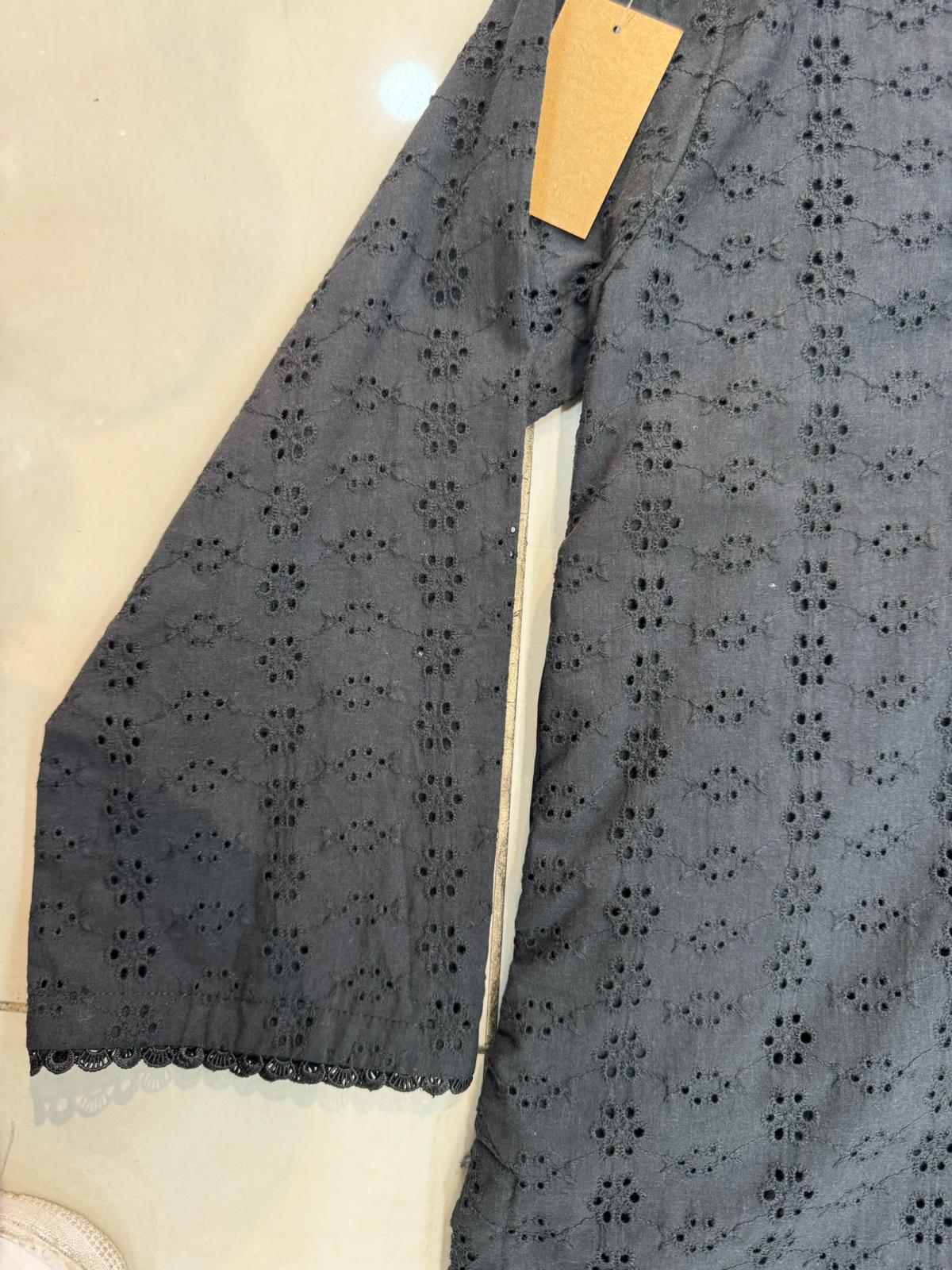 Black 1 Pc Chikankari Kurta