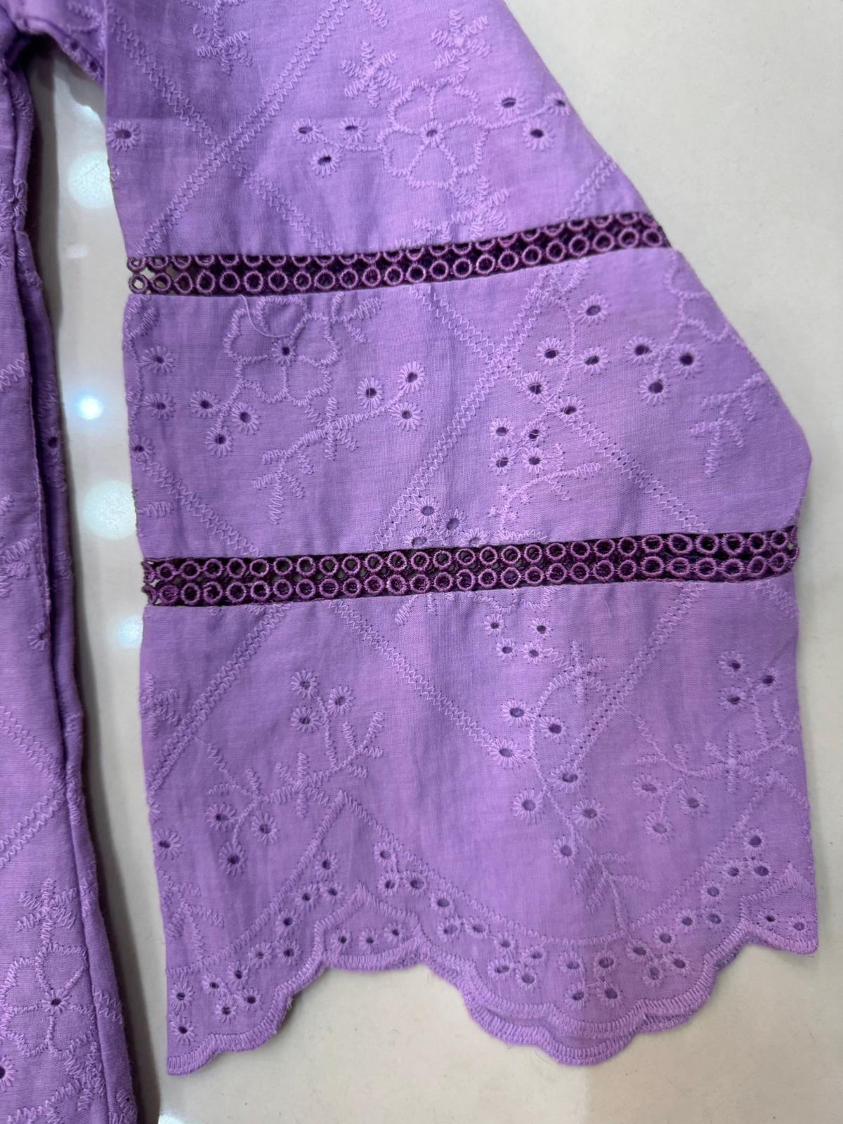 Lilac Color 1 PC Chikankari and thread Work Kurta